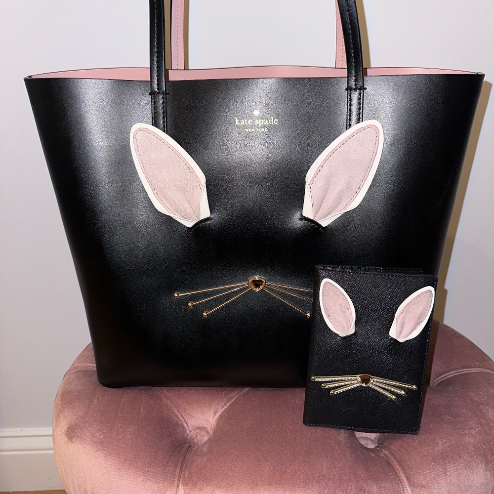 Kate Spade Rabbit Tote and Passport Holder